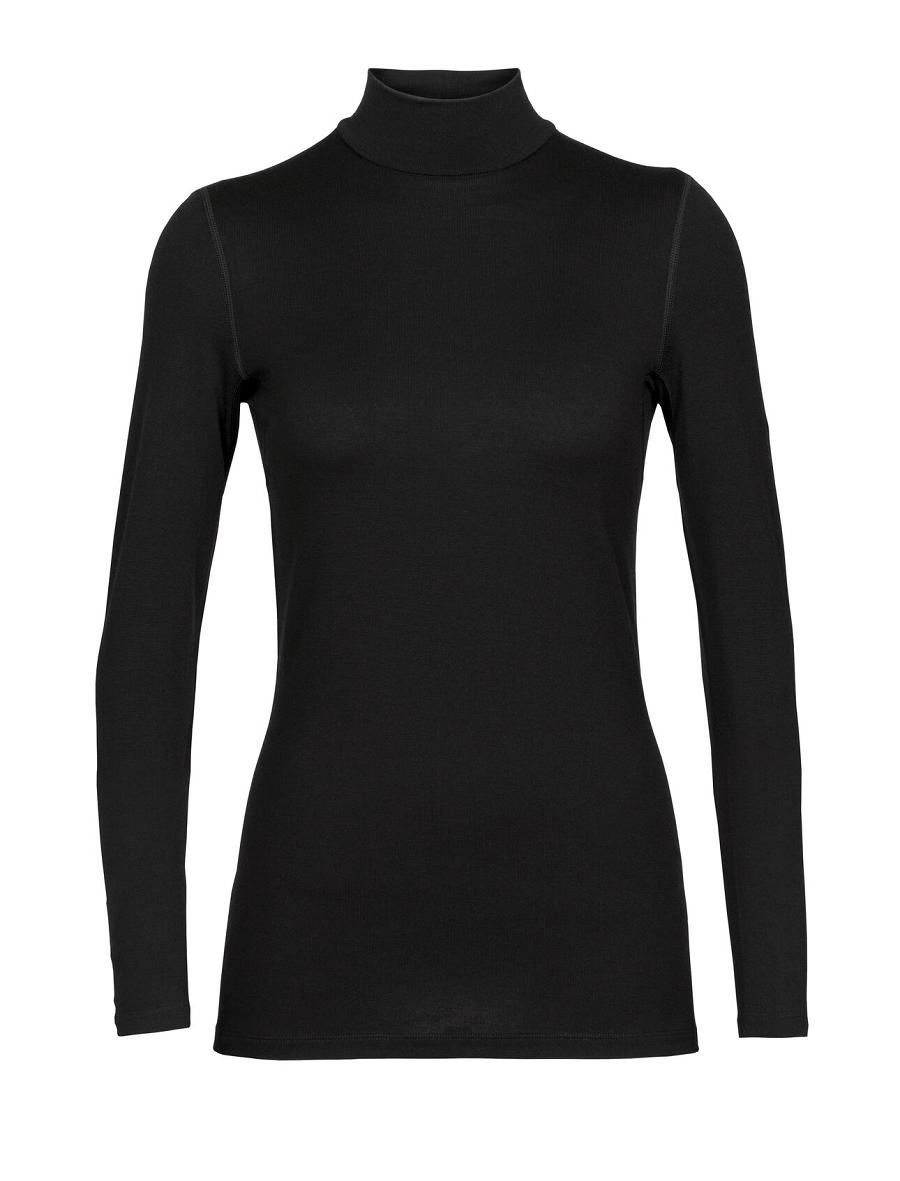 Icebreaker Merino 260 Tech Long Sleeve Turtleneck Naisten Base Layers Mustat | FI 1828TCEV